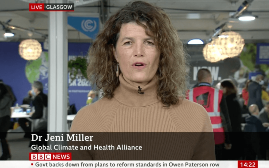 BBC News: Dr Jeni Miller Speaks from COP26 on Putting Health at Heart of Climate Policy