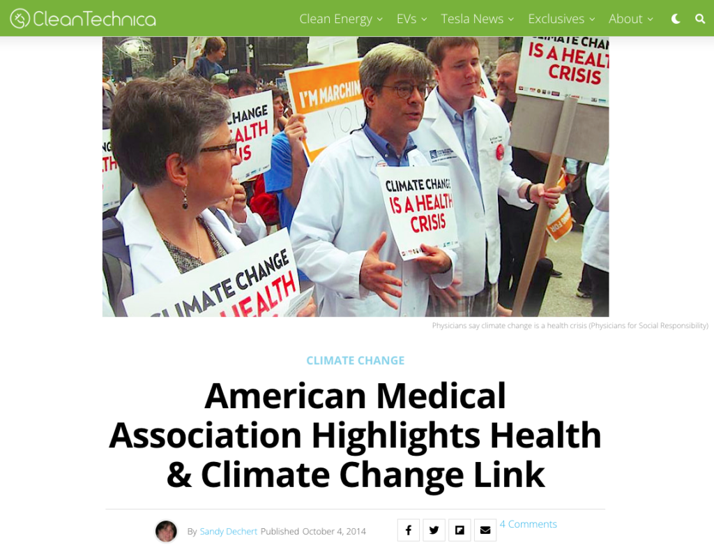 CleanTechnica: American Medical Association Highlights Health & Climate Change Link