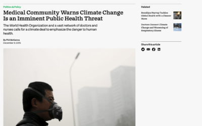 Inside Climate News: Medical Community Warns Climate Change Is an Imminent Public Health Threat