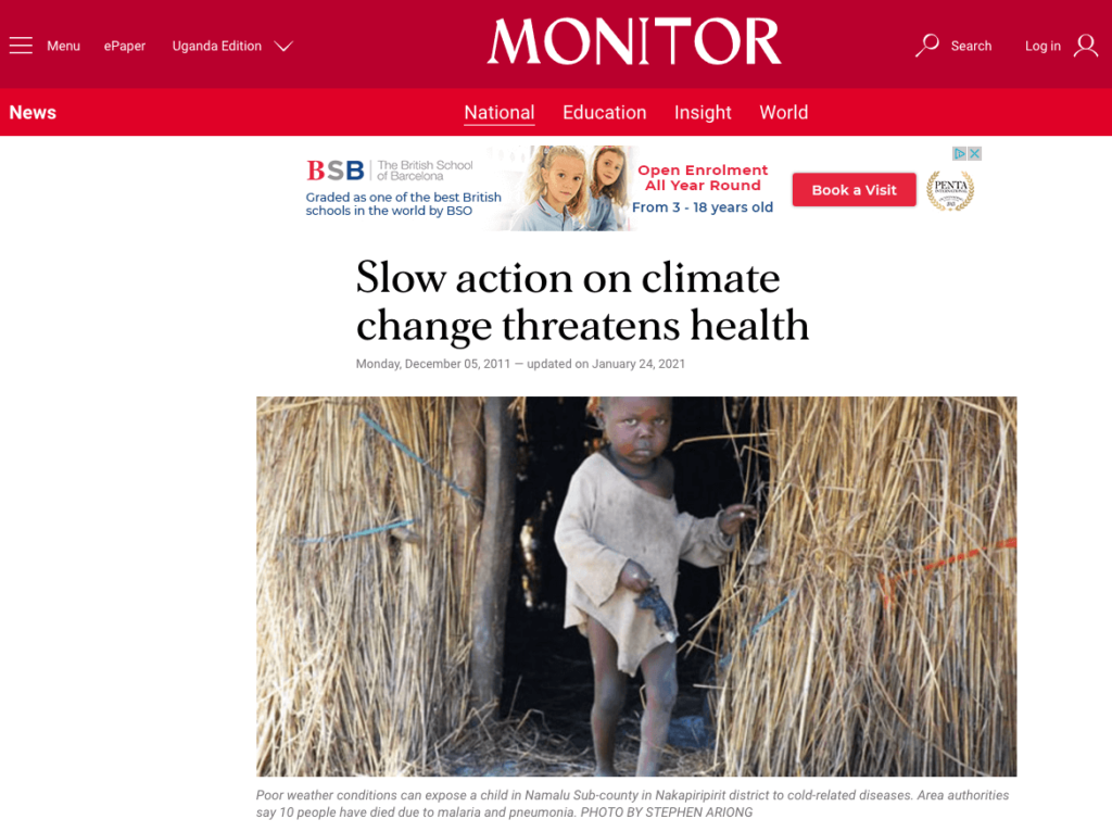 Monitor: Slow action on climate change threatens health