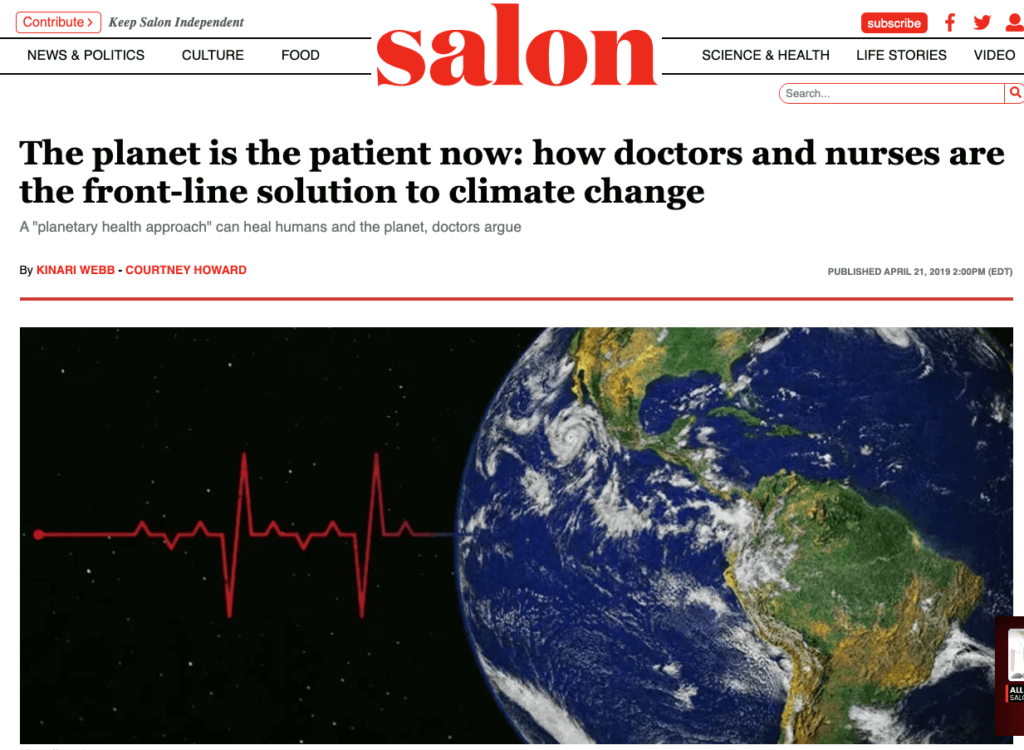 Salon: The planet is the patient now: how doctors and nurses are the front-line solution to climate change