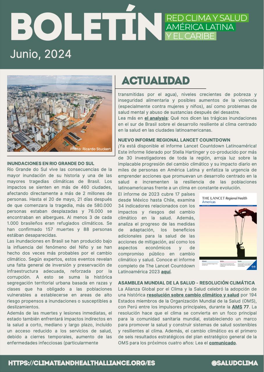 Boletín de la Red de Clima y Salud - Junio 2024