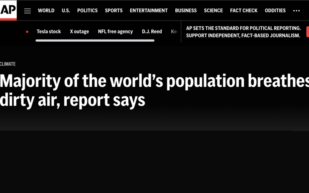 Associated Press: Majority of the world’s population breathes dirty air, report says