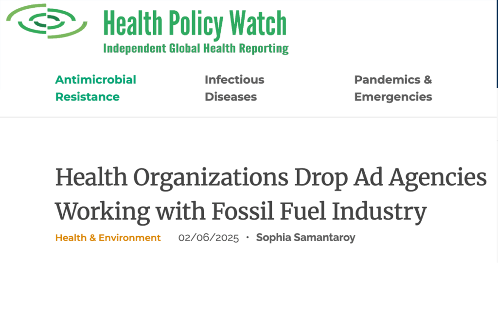 Health Organizations Drop Ad Agencies Working with Fossil Fuel Industry