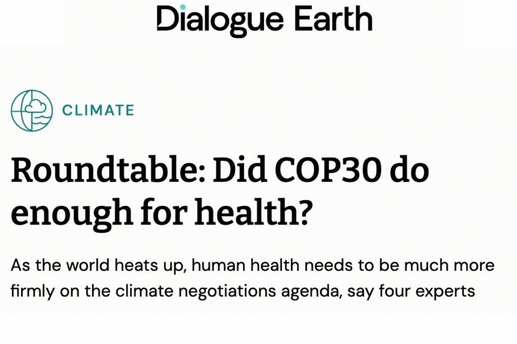 Dialogue Earth: Roundtable: Did COP30 do enough for health?