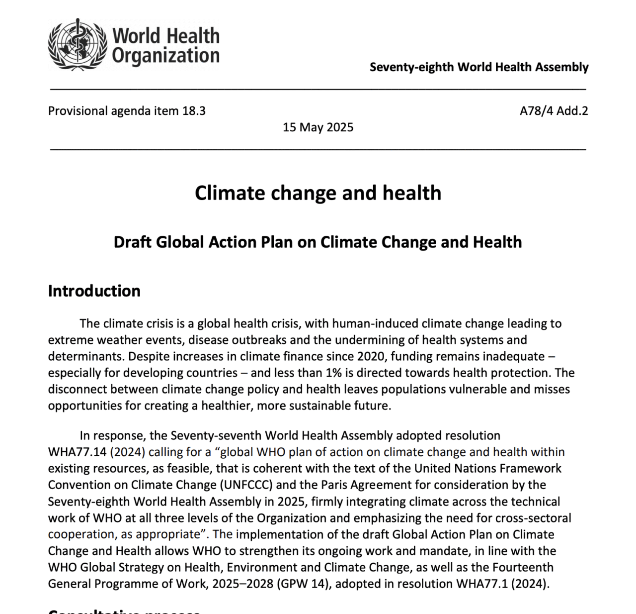 Climate and Health at the 79th World Health Assembly - The Global ...