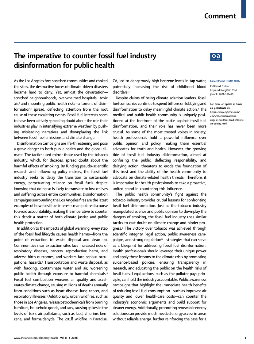 The imperative to counter fossil fuel industry disinformation for ...