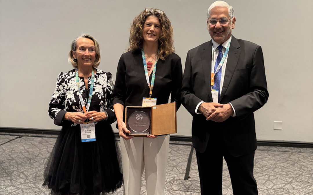 LR: Dr Bettina Borisch, CEO WFPHA, Dr Jeni Miller, Global Climate and Health Alliance and Dr Raman Bedi, President of WFPHA