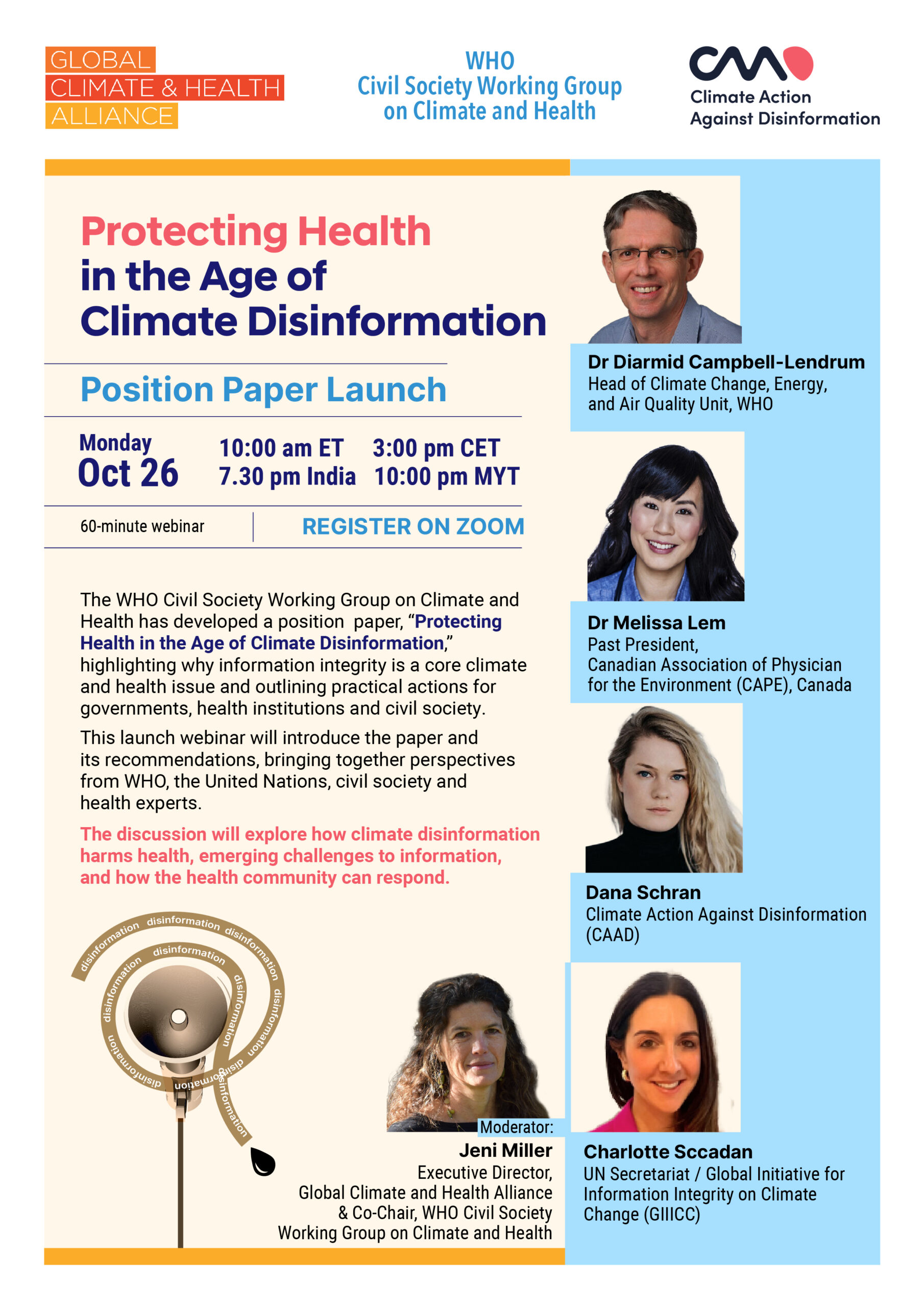 protecting health in the age of climate disinformation event poster